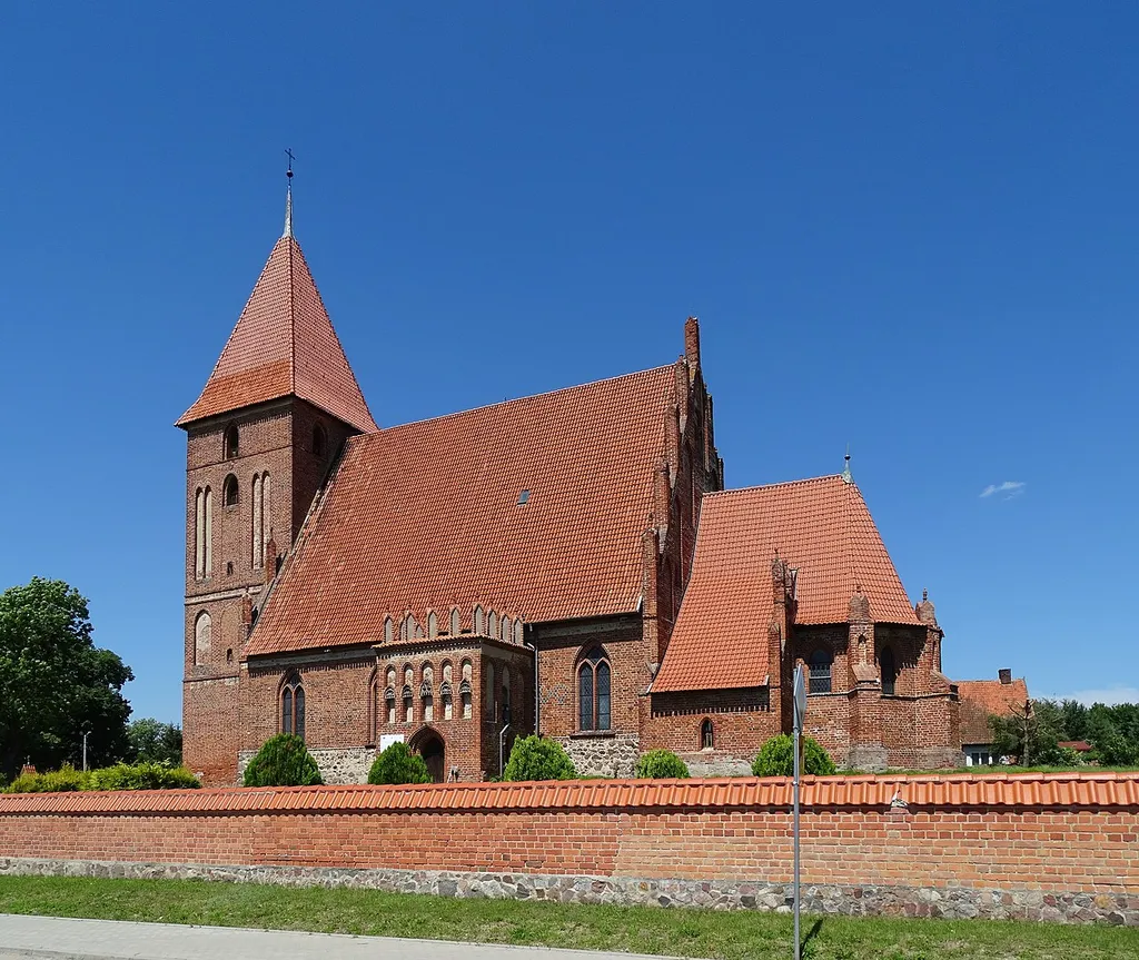 Przezmark, Warmian-Masurian Voivodeship, Poland, church of the Holy Cross from 1345.