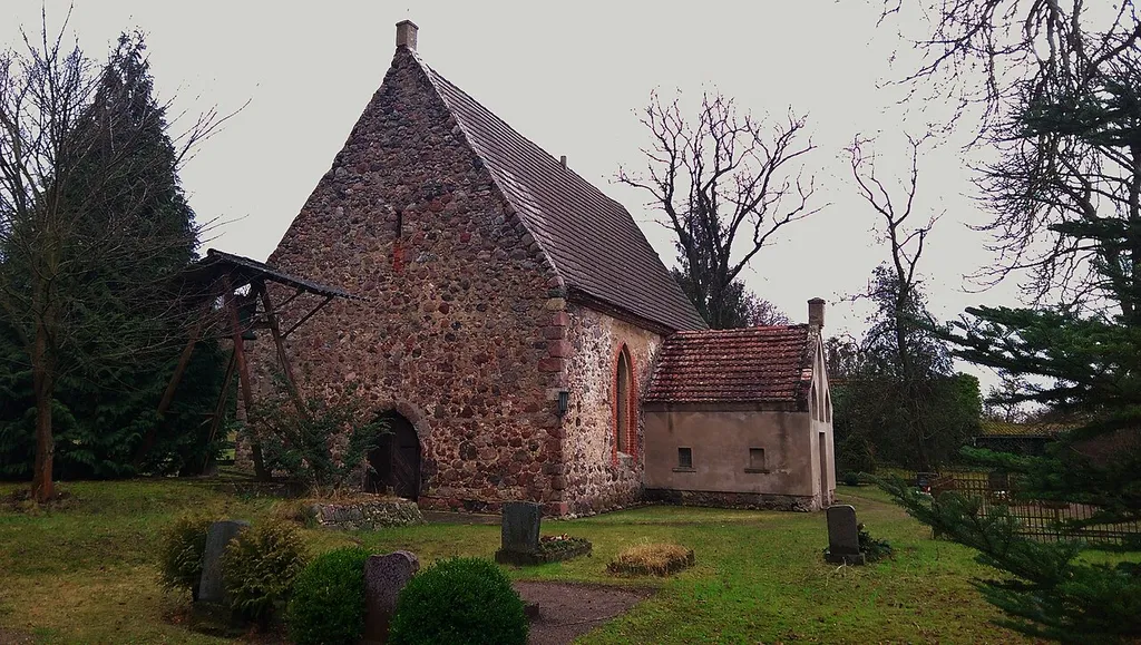 South-western view of church in Kummerow, Schwedt/Oder municipality, Uckermark district, Brandenburg state, Germany