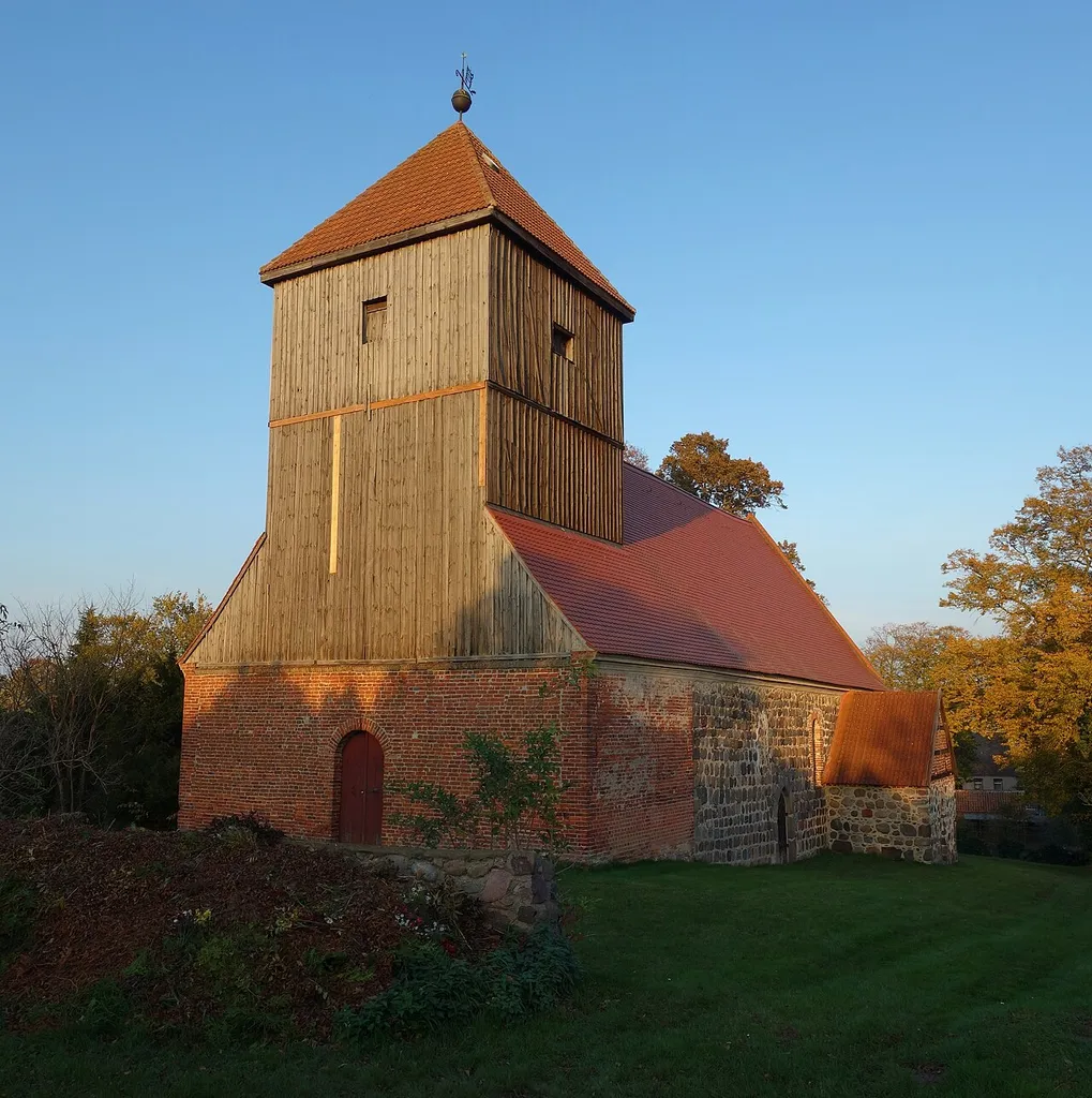 South-western view of church in Kaakstedt, Gerswalde municipality, Uckermark district, Brandenburg state, Germany