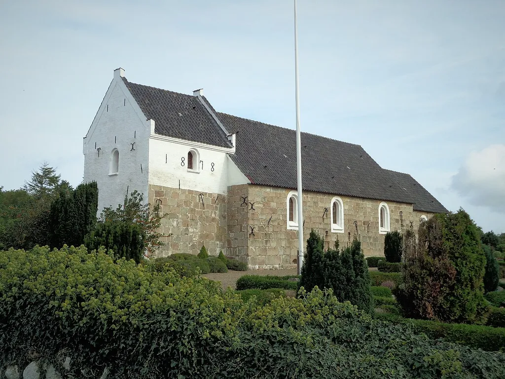 Die Hjortdal Kirke in Nordjütland.