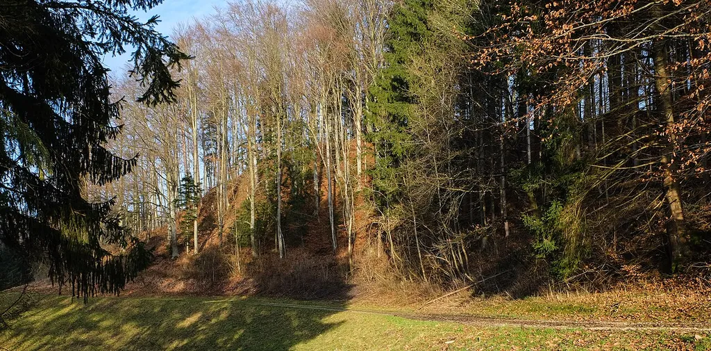 Place of the vanished castle Falkenstein, Deggenhausertal-Oberweiler, county Bodenseekreis, Germany