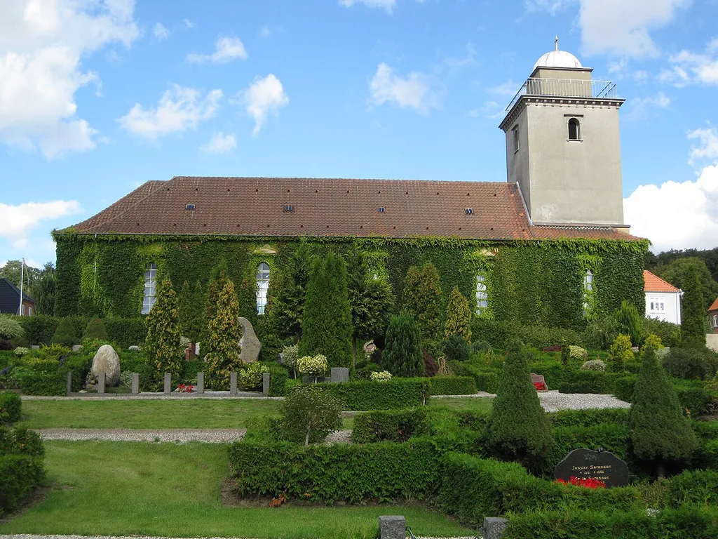 The church "Sct. Pauls Kirke" in the small town "Hadsten". The town is located in East Jutland, central Denmark.