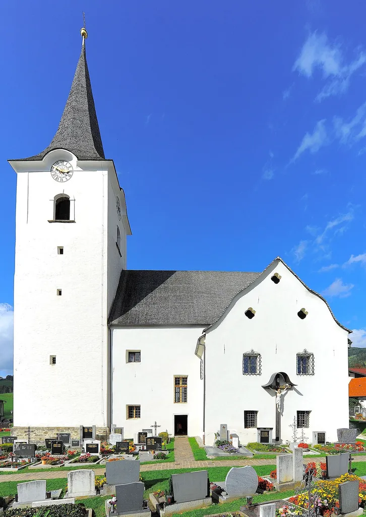 Parish church Saint Egidius at Schiefling, municipality Bad Sankt Leonhard, district Wolfsberg, Carinthia / Austria / EU
