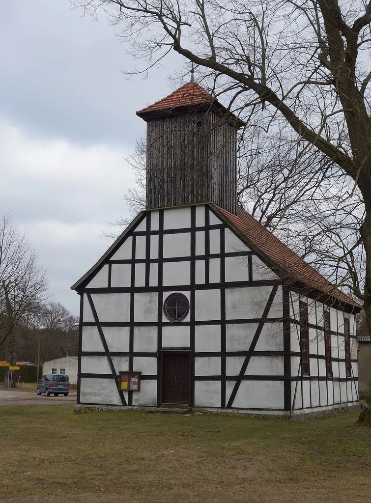 Western view of Tramnitz church, Wusterhausen municipality, Ostprignitz-Ruppin district, Brandenburg state, Germany