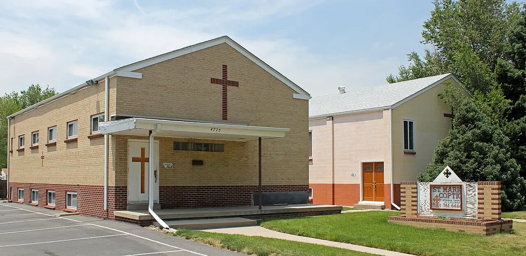 St. Mark Coptic Orthodox Church, located at 4775 South Pearl Street in Englewood, Colorado.