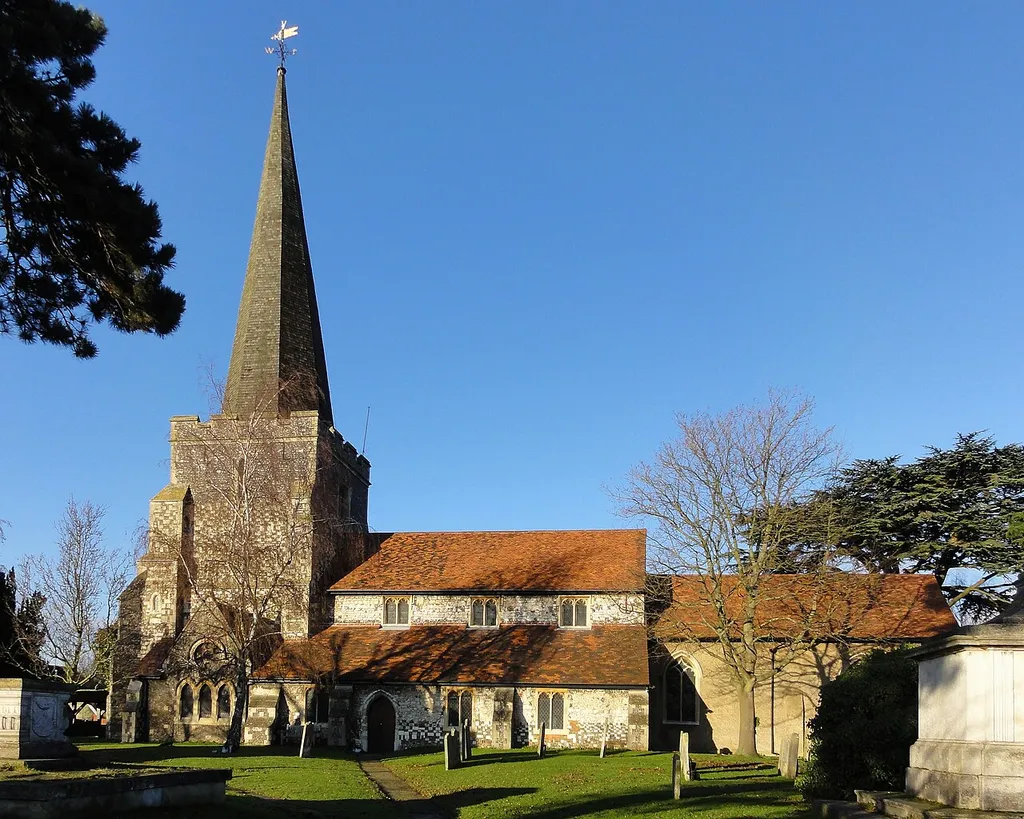 Parish church of St Mary the Virgin, Stanwell, Middlesex, seen from the south