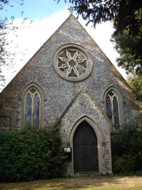 St George's Chapel, Hurstpierpoint, West Sussex, England. Built in 1852 as a Nonconformist chapel. Consecrated in 1867 as a chapel of ease to Holy Trinity Church of England parish church. Deconsecrated in 2012 and converted into a private house.