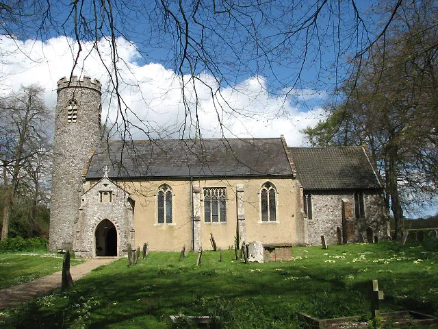 All Saints' parish church, Gresham, Norfolk, seen from the south