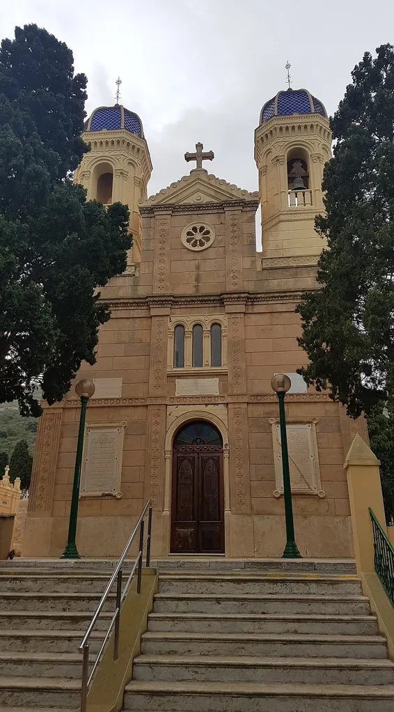 The Church of Nuestra Señora de los Remedios, located in the homonymous cemetery of Cartagena (Spain) and built in 1889.