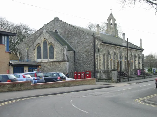All Saints' parish church, Military Road, Canterbury, Kent, seen from north-northeast