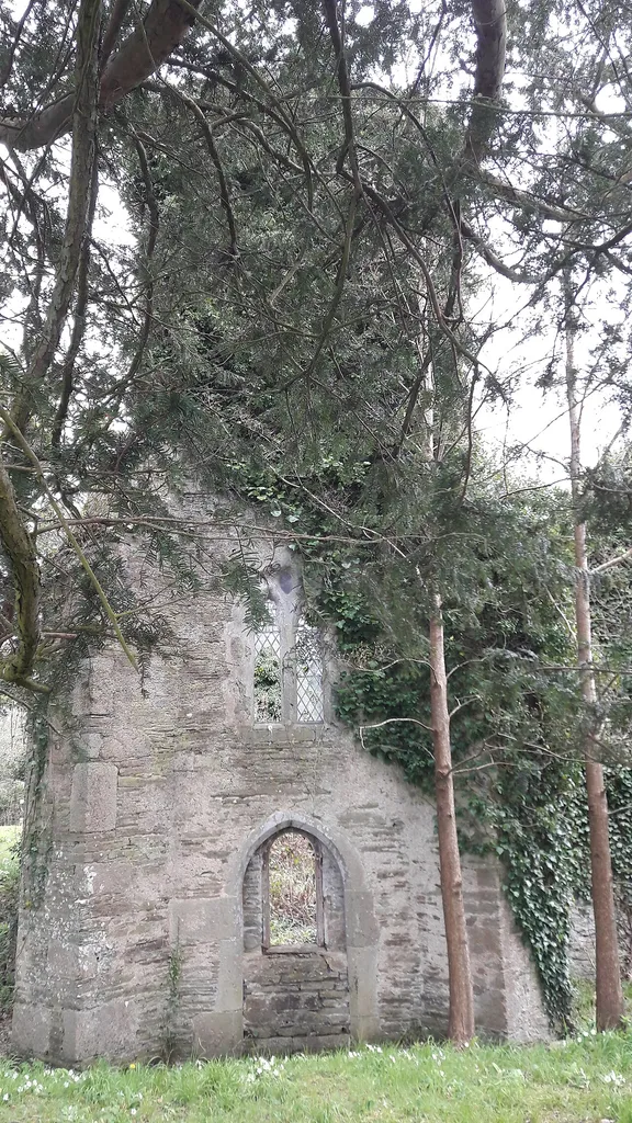 St Cohan's church, Merther (April, 2017). A Grade II listed former church.