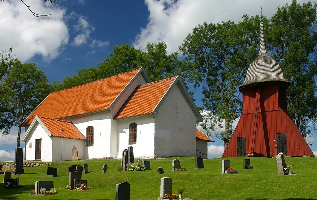 Vårkumla kyrka (Swedish:Church of Vårkumla) in Västergötland, Sweden.