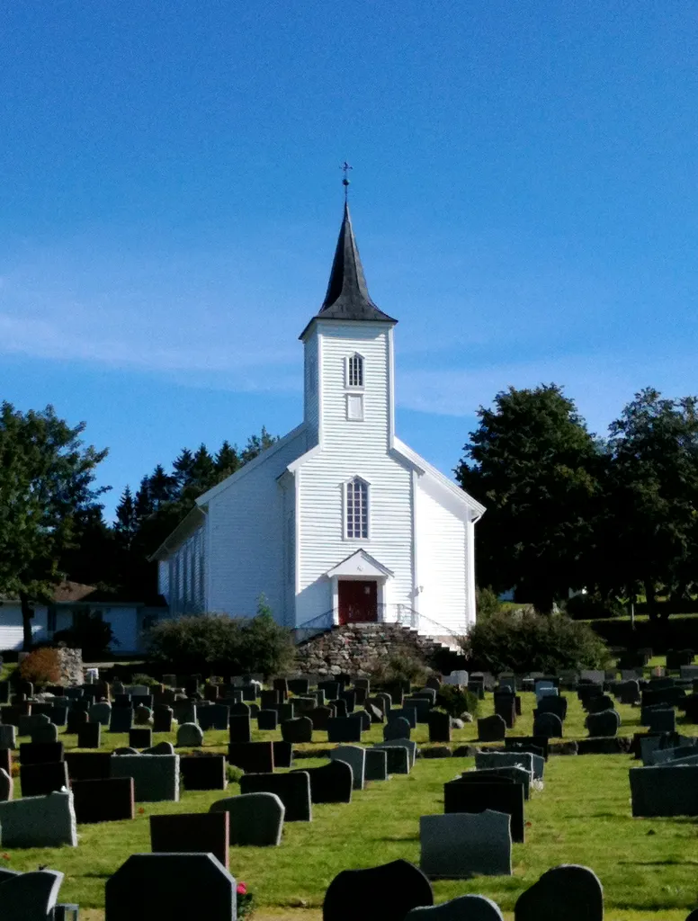 Meland kirke in the municipality of Meland, Hordaland, Norway