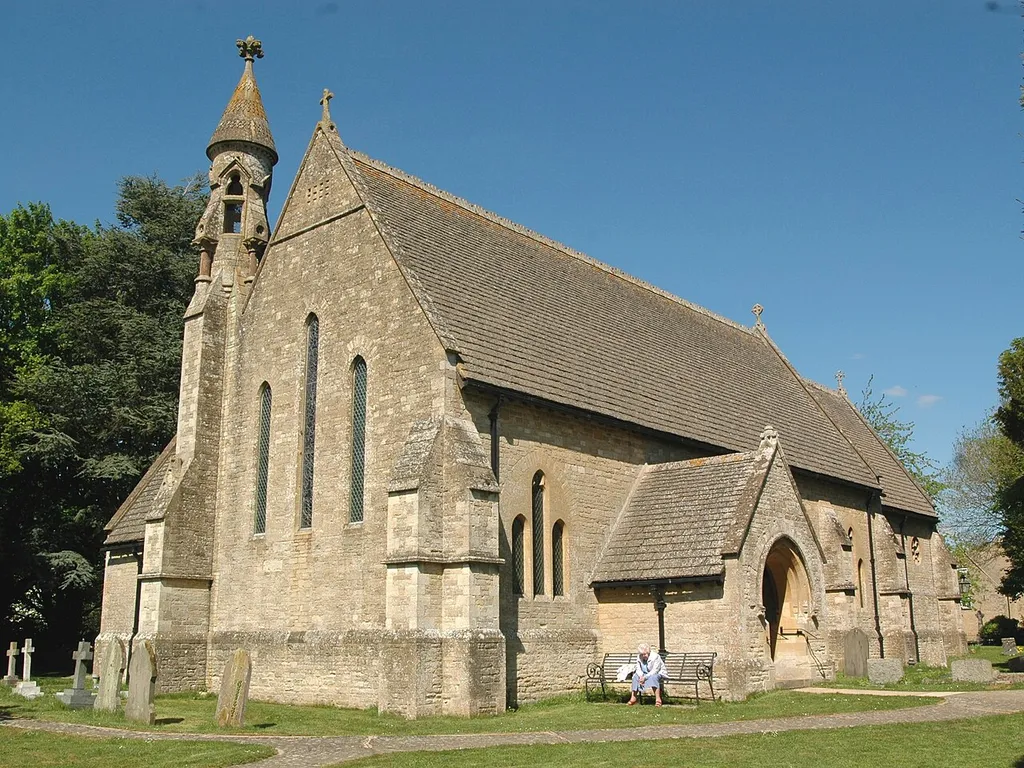 Church of England parish church of St John the Evangelist, Hailey, Oxfordshire, viewed from the southwest