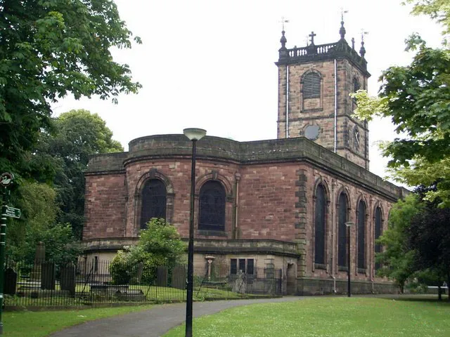 St Modwen's parish church, Burton on Trent, Staffordshire, seen from the east