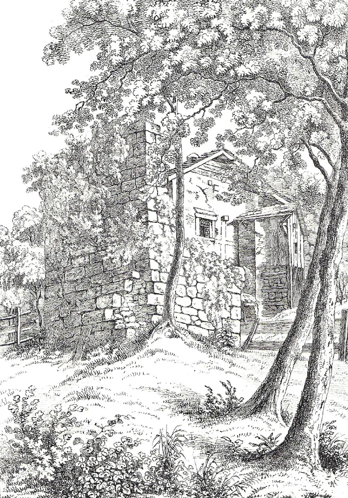 Ruine der Burg Isenringen, ca. 1840
