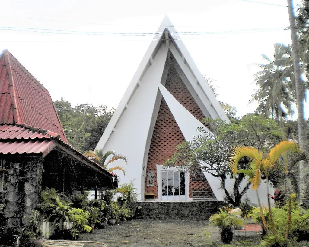 a frontal image of St. Michael Catholic Church in Sihanoukville, October 2014