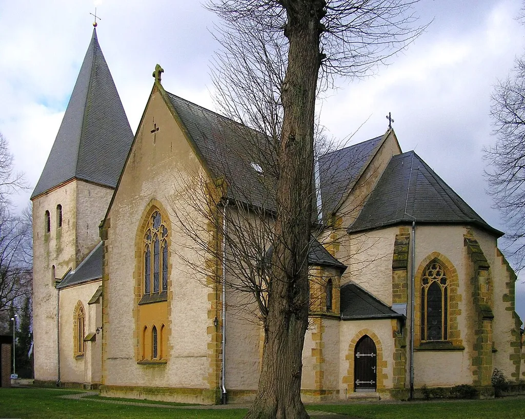 Church in town of Spenge, District of Herford, North Rhine-Westphalia, Germany.