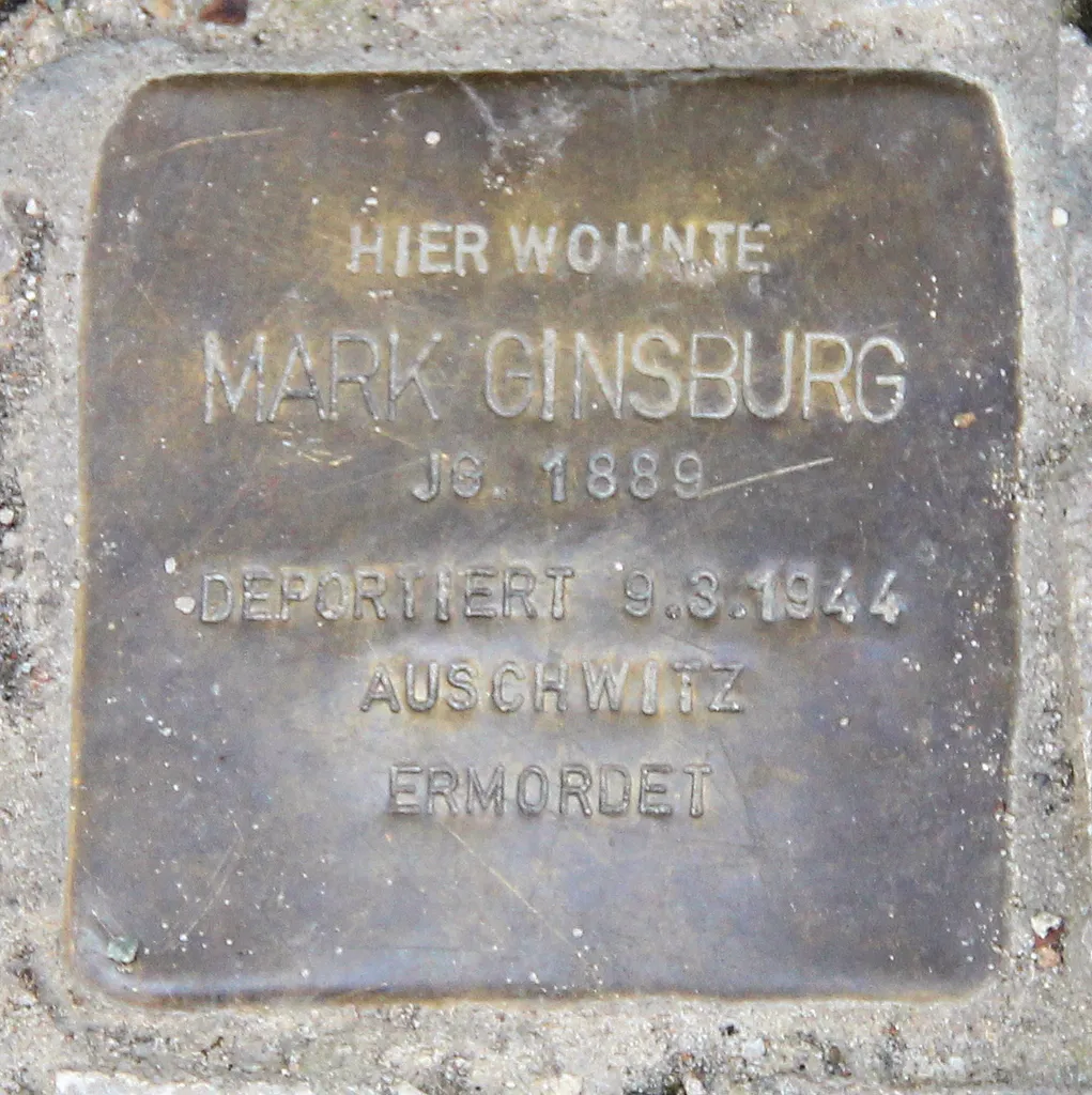 "stumbling block", Mark Ginsburg, Regensburger Straße 28, Berlin-Wilmersdorf, Germany