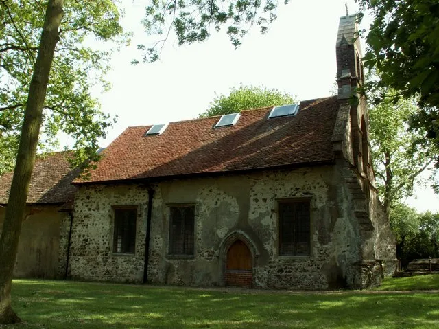 Chapel of the Greek Monastery of St John the Baptist, Tolleshunt Knights, Essex, seen from the north. Formerly the Church of England parish church of All Saints.