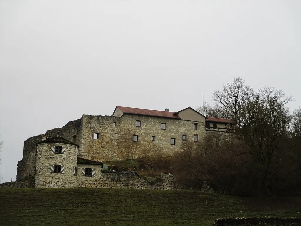 Burg Mörnsheim, Bavaria, seen from the back side, near the visitors car park.