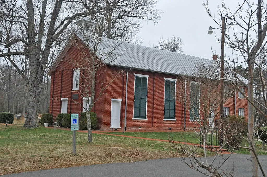 BUILT 1857-1859; BOTH SIDES USED THE CHURCH IN THE CIVIL WAR BUT IN NOVEMBER 18672 WADE HAM PTON CAPTURED 137 MEN OF THE 3RD PENNSYLVANIA CAVALRY HERE IN A SKIRMISH.