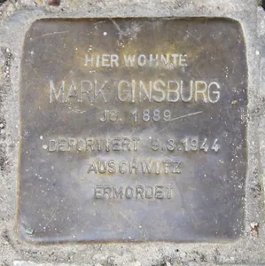 Stolperstein dedicated to Mark Ginsburg