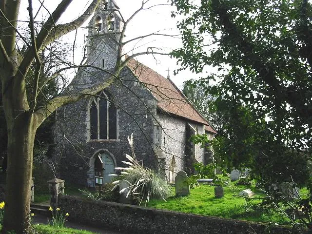 All Saints' parish church, Westbere, Kent, seen from the west