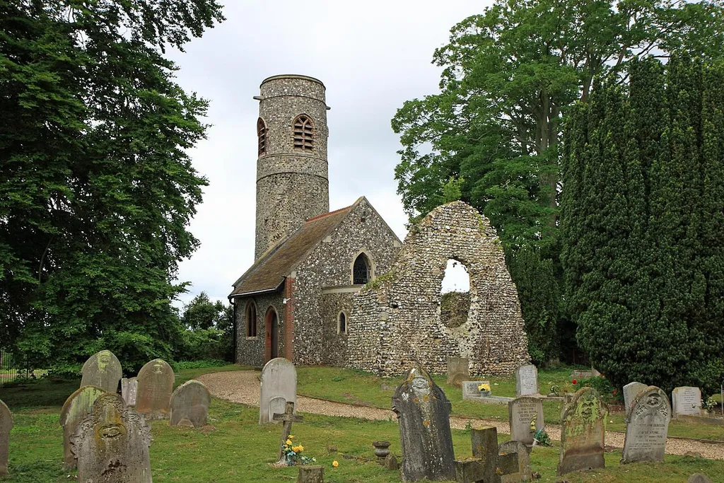 All Saints' parish church, Keswick, Norfolk, seen from the east