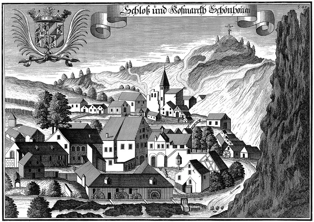 Kupferstich Schönhofen, Schloss und Hofmark