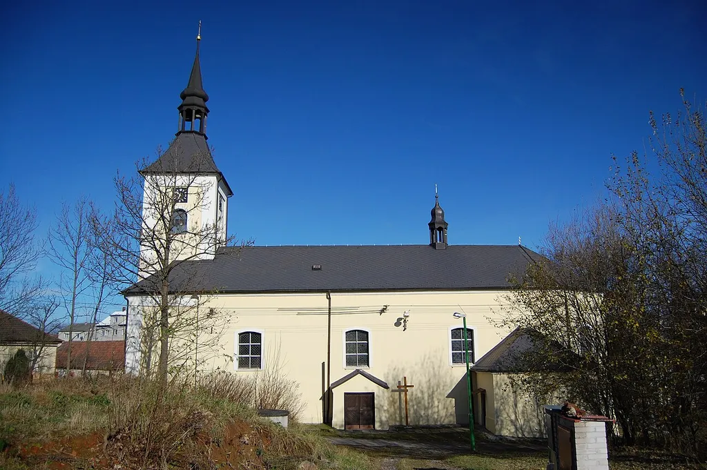 Kostel svatého Petra a Pavla - boční pohled, Brodek u Konice, okres Prostějov