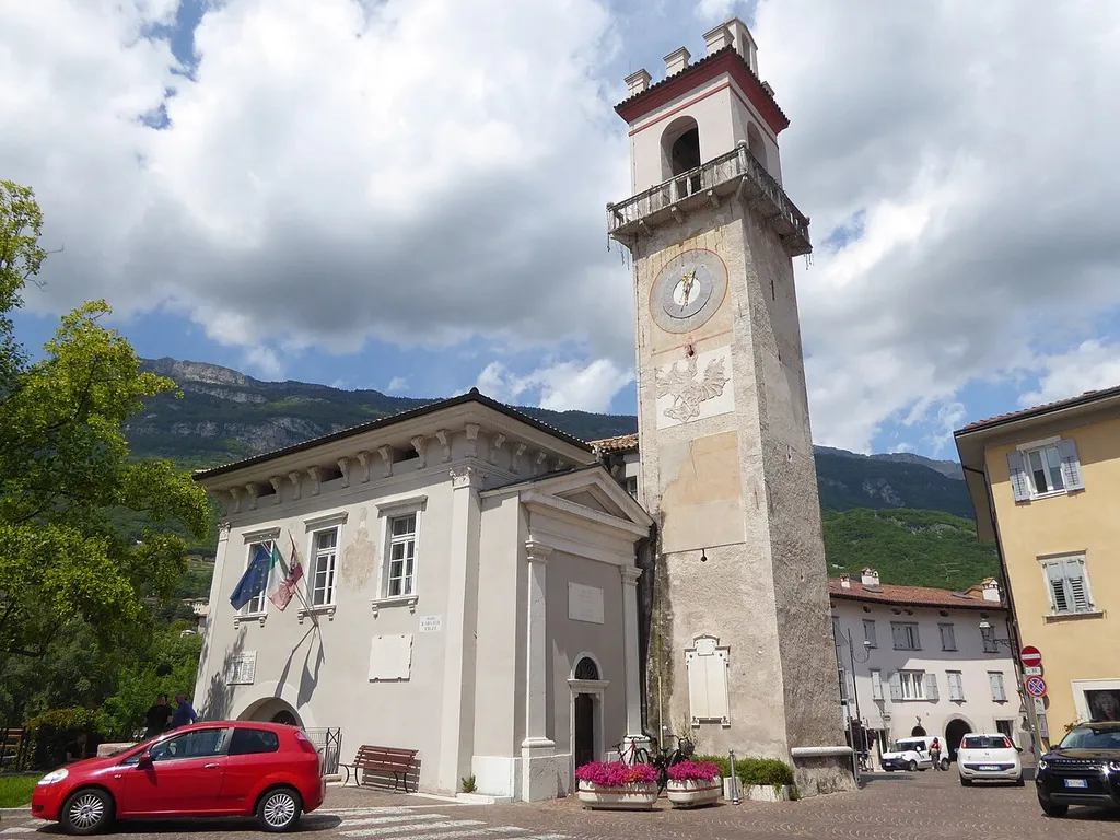 Borgo Sacco (Rovereto, Trentino, Italy), former Saint Nicholas church with the civic tower (former belltower)