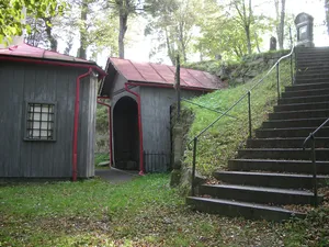 Station XIV, Chapel of the Holy Sepulchre behind the church in Vilémov