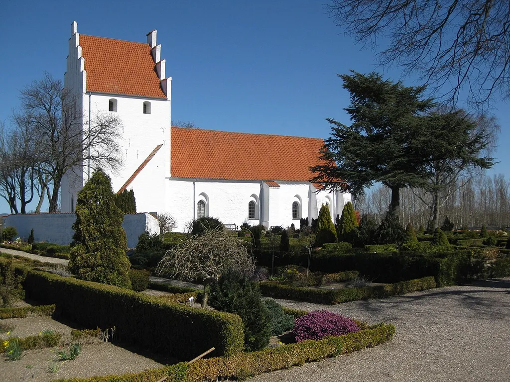 The church "Føllenslev Kirke" located in Kalundborg Municipality, West Zealand, Denmark.