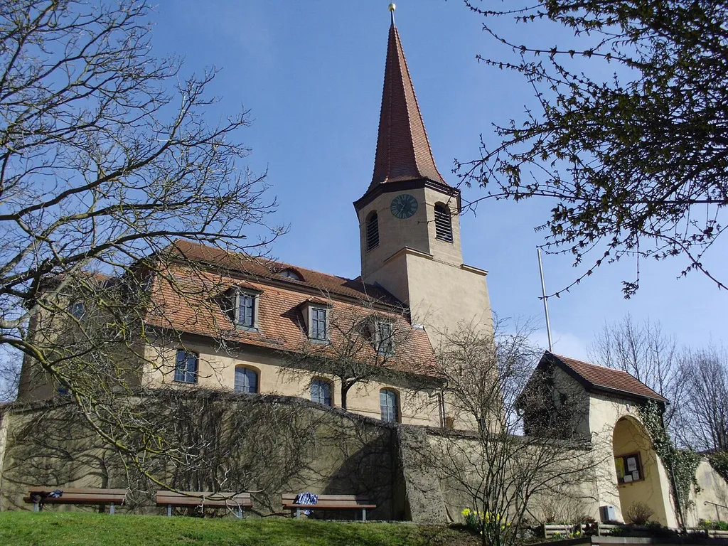 Evang.-Luth. Pfarrkirche St. Michael in Pfofeld im Landkreis Weißenburg-Gunzenhausen, Süd-West-Anscicht