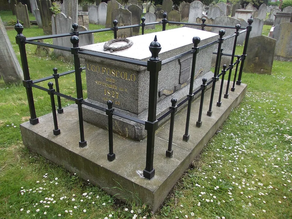 Memorial to Ugo Foscolo in St Nicholas Churchyard, Chiswick