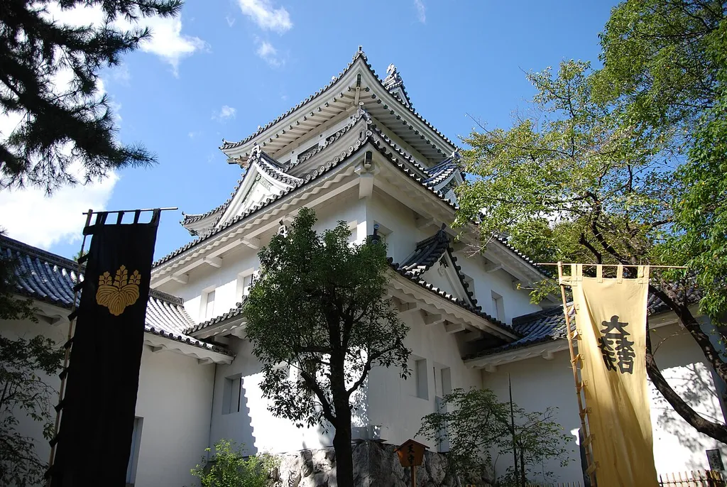 A view of the main keep of Ogaki Castle in Ogaki, Gifu Prefecture, Japan
