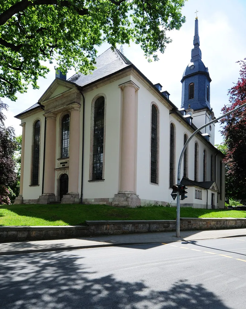 Chemnitz-Reichenbrand, Evangelische Johanniskirche in Reichenbrand, errichtet 1804-1810 von Johann Traugott Lohse (Sachsen, Deutschland)