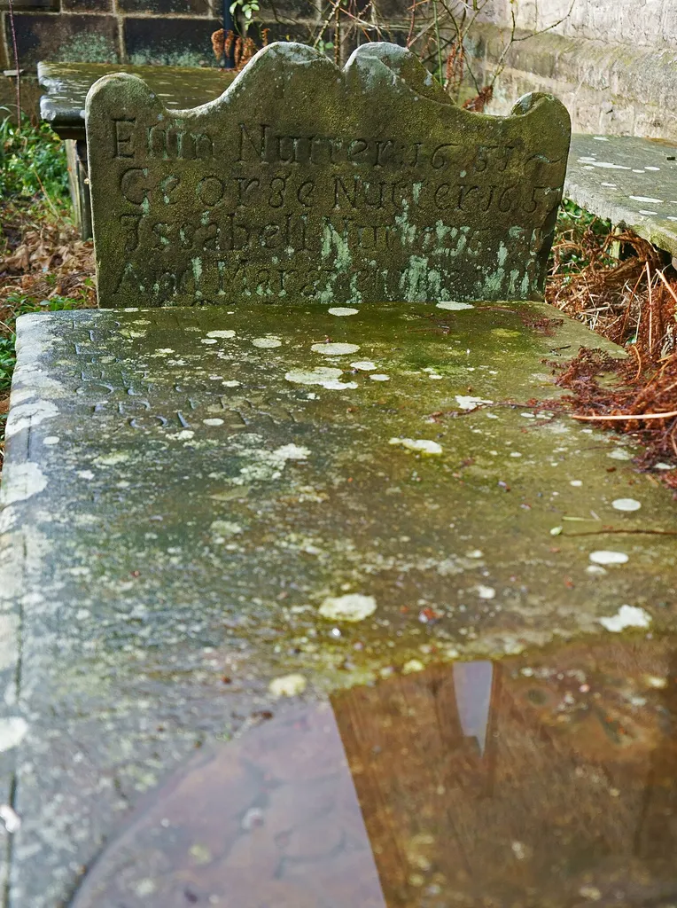 the Nutter family headstone at St Mary's church, Newchurch-in-Pendle, Lancashire, UK. Erected 1764.