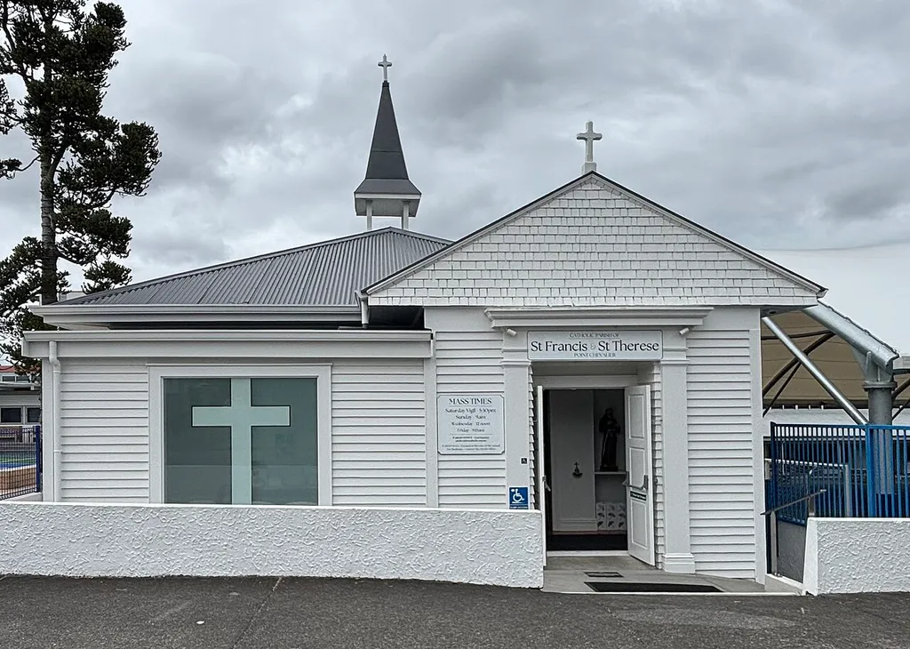 St Francis and St Therese Church, Point Chevalier, Auckland, photographed on 28 February 2026