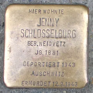 Stolperstein dedicated to Jenny Schlüsselburg