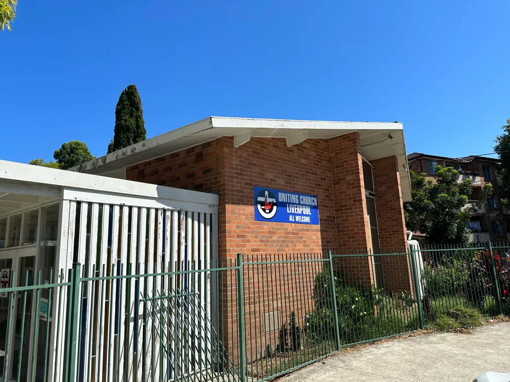 Liverpool Uniting Church is located at 28 Pirie Street in Liverpool, New South Wales.