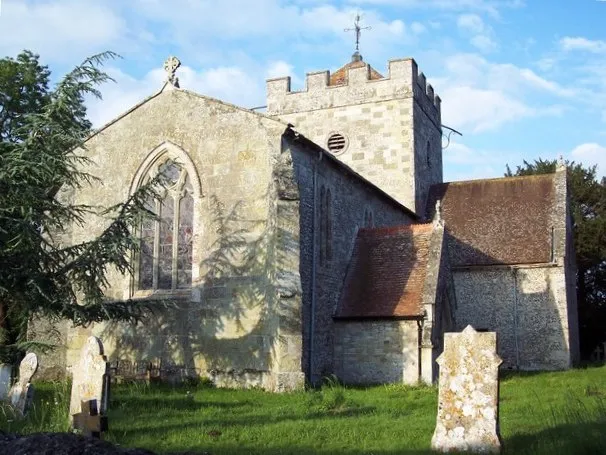 Church of England parish church of St Peter, Britford, Wiltshire: view from the west