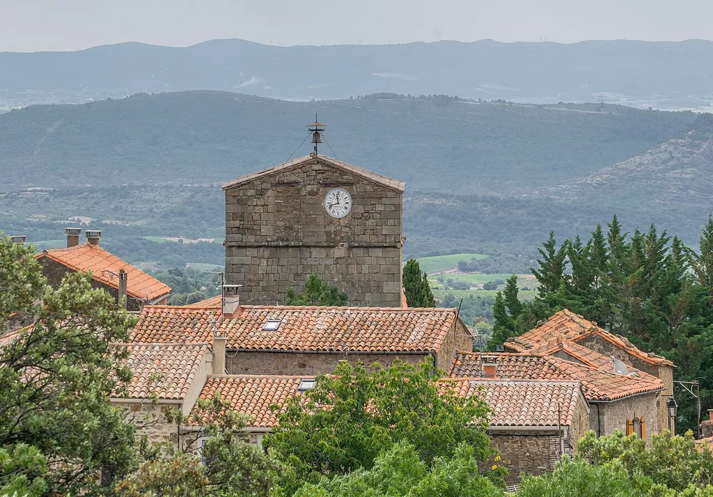 Saint Baudilus church in Soumont, Hérault, France