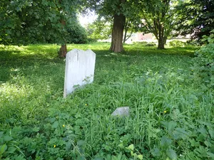 Remains of medieval church and churchyard at Halstead Place