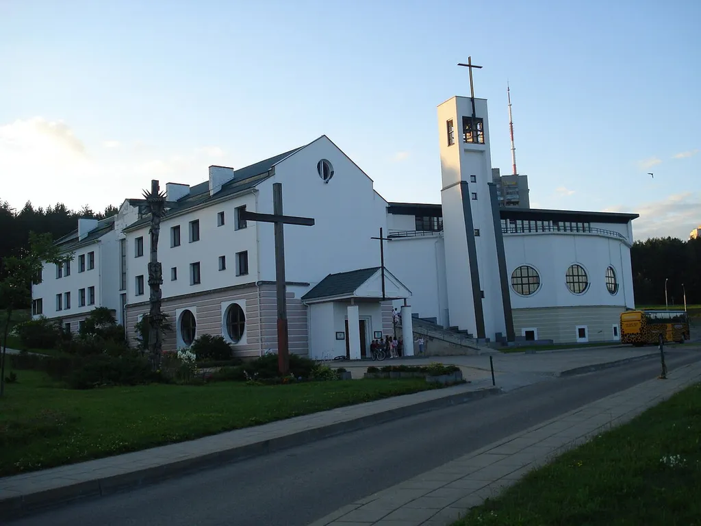 The church of St. John Bosco (Giovanni Melchiorre Bosco) in Vilnius. Vilniaus Šv. Jono Bosko bažnyčia. Erfurto g. 3. Architect prof. Vytautas Edmundas Čekanauskas. 2001
