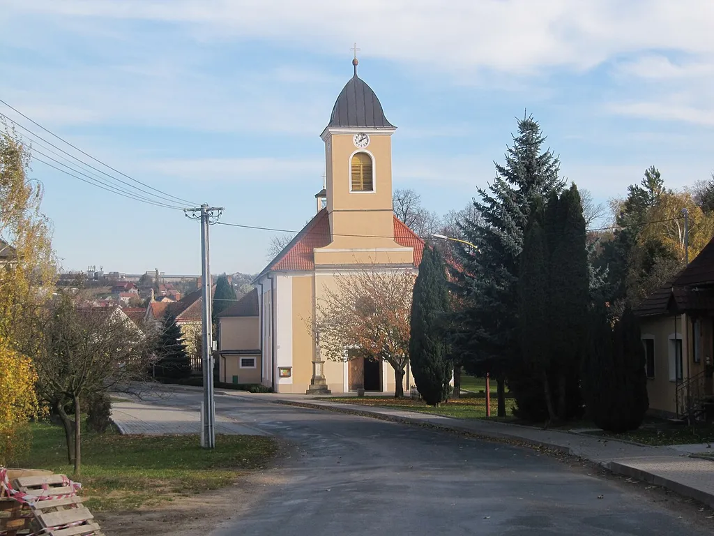 Domanín in Hodonín District, Czech Republic. Church.