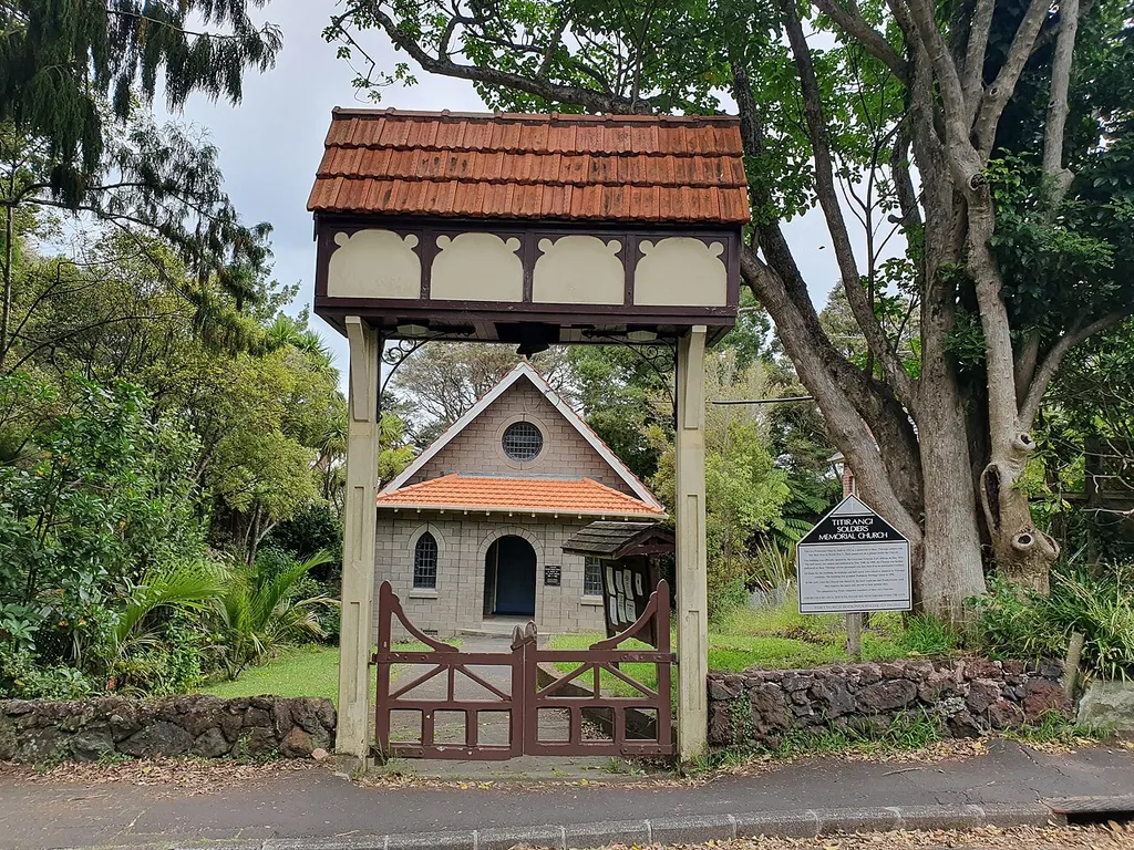 Titirangi Soldiers' Memorial Church, a historic Anglican church and World War I memorial in Titirangi, Auckland, NZ