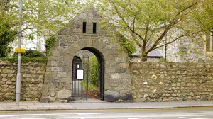 Lych gate at church of St Cadfan