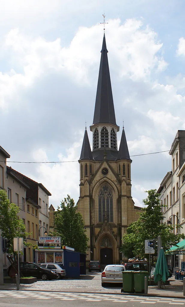 Our Lady Immaculate Church - Anderlecht - Front view - Built by the architects H. Raeymaeckers, E.AJ Cels and Jules-Jacques Van Ysendyck